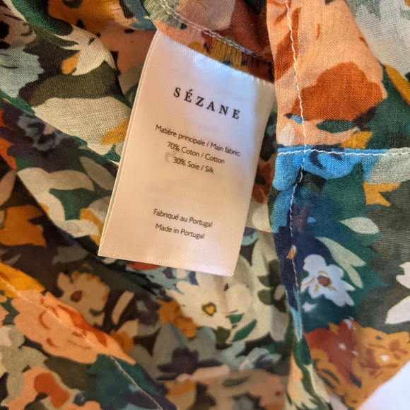 SOLD! Sezane Pierro Shirt Fall Flowers (36) - Picture 6 of 6